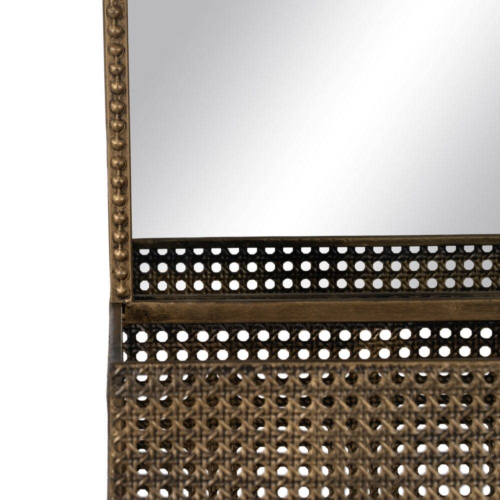 Espejo con Estante de Metal Dorado 53 cm - Elegante y Funcional para Decorar tu Hogar - Imagen 9