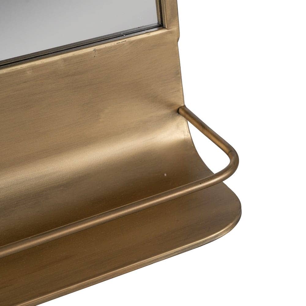 Espejo con Estante de Metal Dorado Vintage 65 cm - Elegancia y Funcionalidad para tu Hogar - Imagen 5