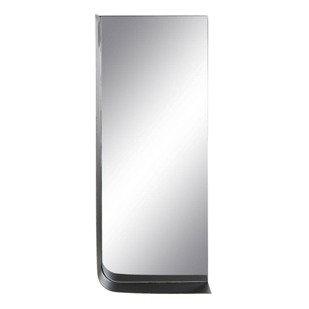 Espejo Moderno con Estante en Metal Negro y Oro de 20 cm - Diseño Elegante y Funcional para Decorar tu Hogar - Imagen 2