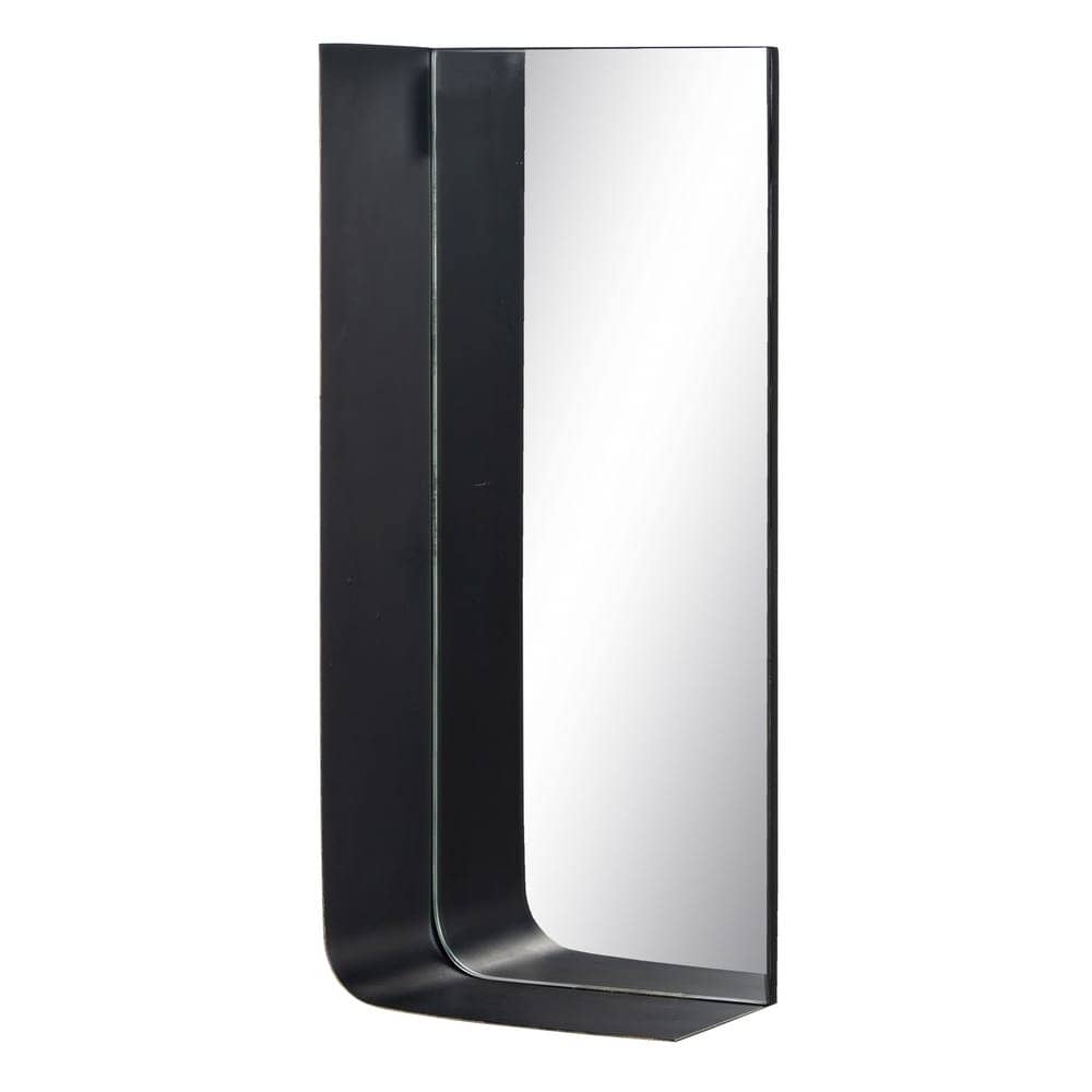 Espejo Moderno con Estante en Metal Negro y Oro de 20 cm - Diseño Elegante y Funcional para Decorar tu Hogar - Imagen 3