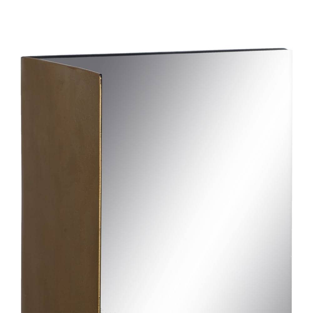 Espejo Moderno con Estante en Metal Negro y Oro de 20 cm - Diseño Elegante y Funcional para Decorar tu Hogar - Imagen 4