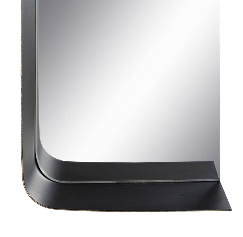 Espejo Moderno con Estante en Metal Negro y Oro de 20 cm - Diseño Elegante y Funcional para Decorar tu Hogar - Imagen 6