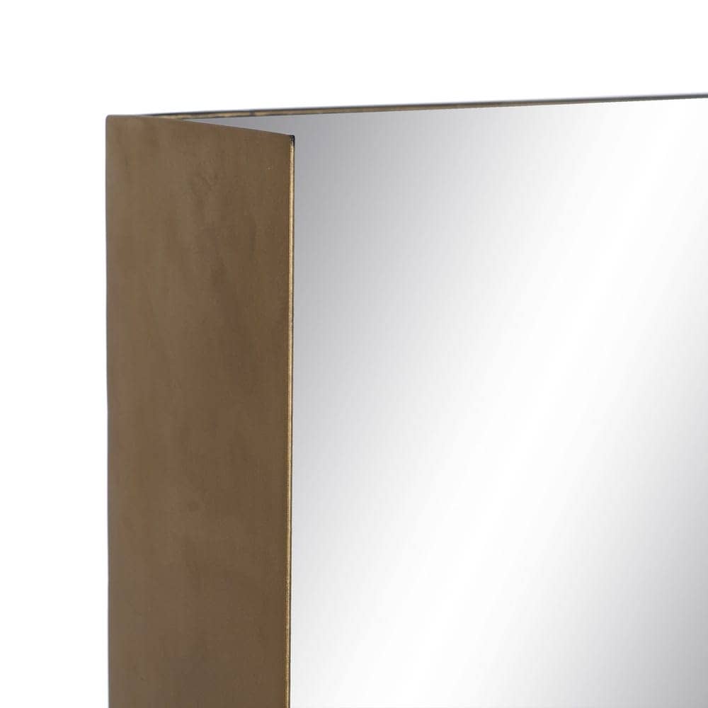Espejo Decorativo con Estante Metálico en Negro y Oro - 40 cm, Diseño Moderno para Entrada y Salón - Imagen 4
