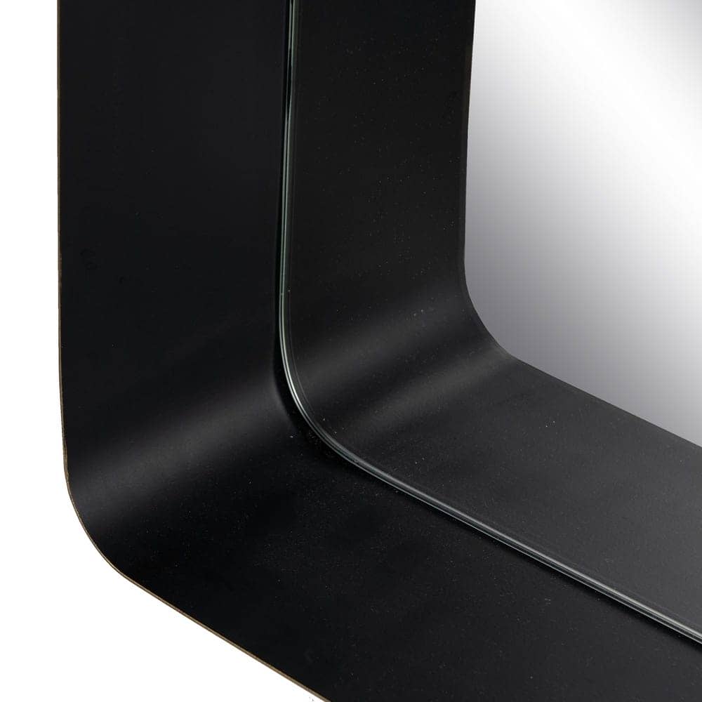 Espejo Decorativo con Estante Metálico en Negro y Oro - 40 cm, Diseño Moderno para Entrada y Salón - Imagen 7
