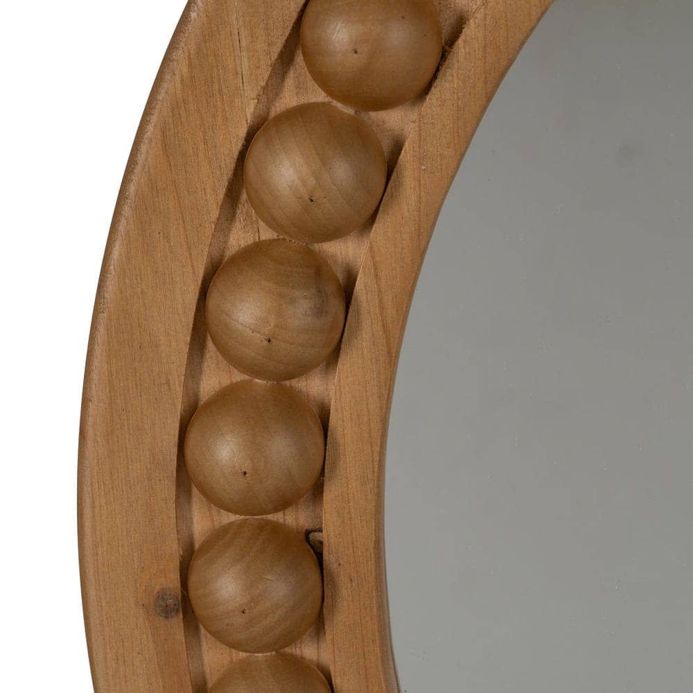 Espejo de Madera Natural de Abeto 50 cm con Gancho Incluido - Decoración Elegante para Tu Hogar - Imagen 3