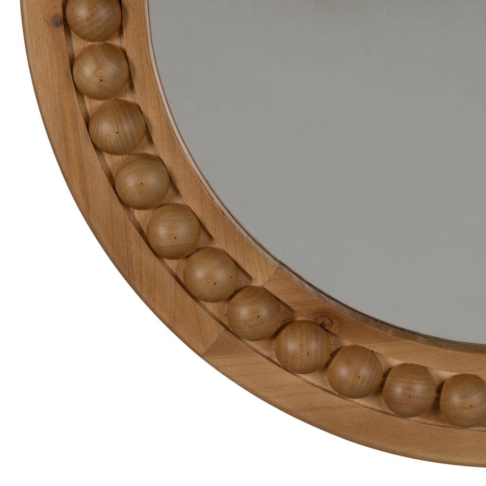 Espejo de Madera Natural de Abeto 50 cm con Gancho Incluido - Decoración Elegante para Tu Hogar - Imagen 4
