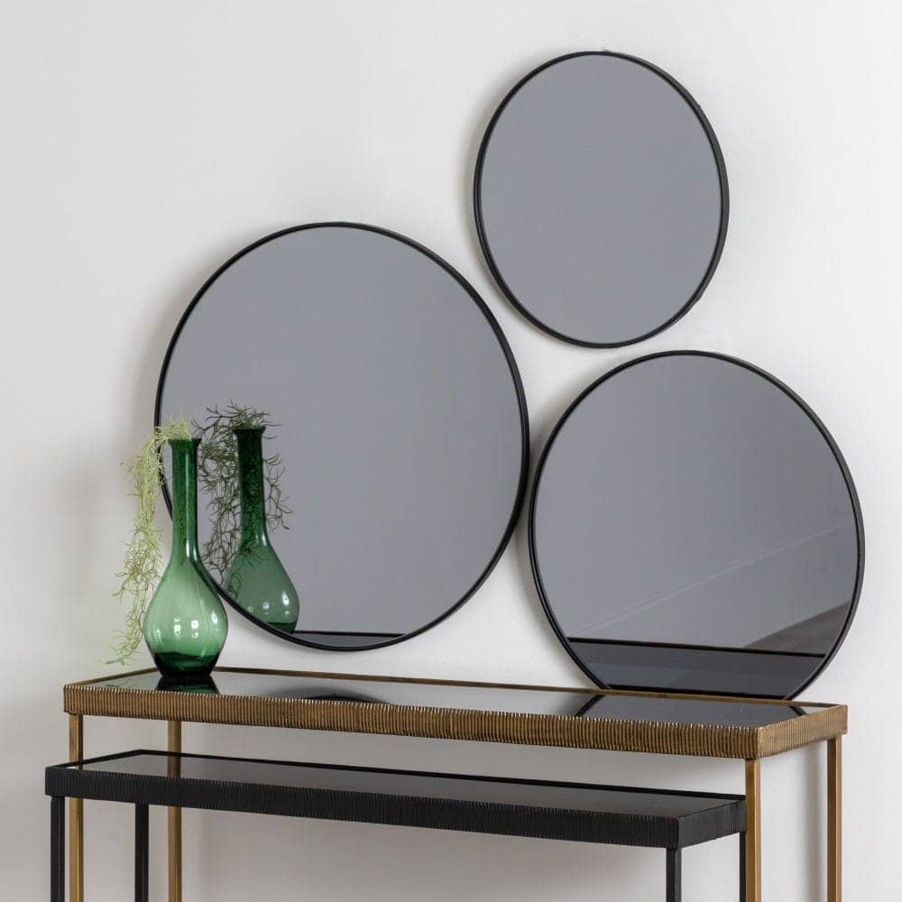 Espejo Decorativo de Metal y Cristal Gris 40 cm - Diseño Moderno y Elegante para Baños, Pasillos y Dormitorios - Imagen 7