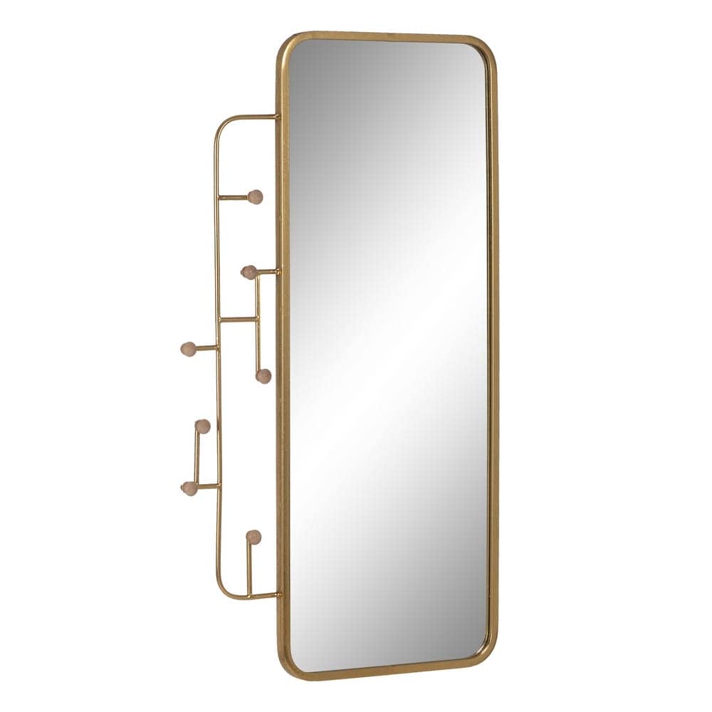 Espejo Decorativo Oro 55 cm con Diseño Moderno y Botones de Madera - Ideal para Salones y Entradas - Imagen 2
