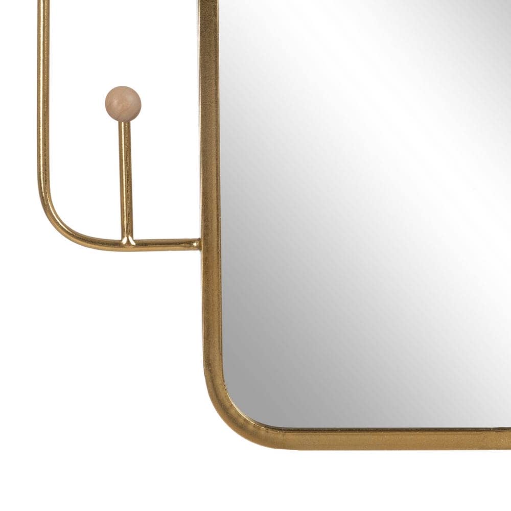 Espejo Decorativo Oro 55 cm con Diseño Moderno y Botones de Madera - Ideal para Salones y Entradas - Imagen 6