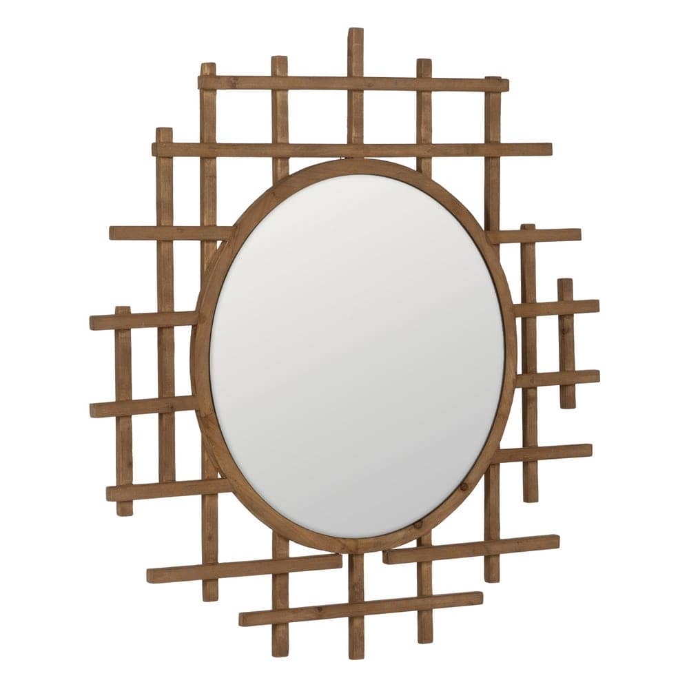 Espejo Natural de Madera de Abeto 100 cm - Decoración Elegante y Moderna para Salón, Recibidor y Baño - Imagen 2