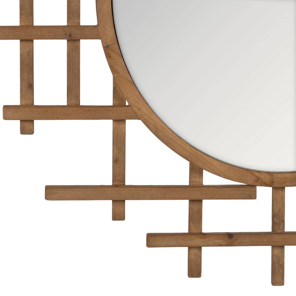 Espejo Natural de Madera de Abeto 100 cm - Decoración Elegante y Moderna para Salón, Recibidor y Baño - Imagen 4