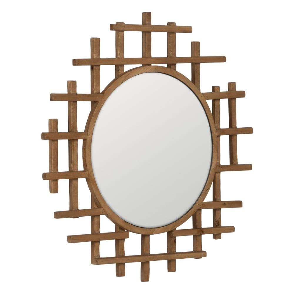 Espejo Natural de Madera de Abeto 64 cm - Decoración Elegante y Contemporánea para Hogar - Imagen 2