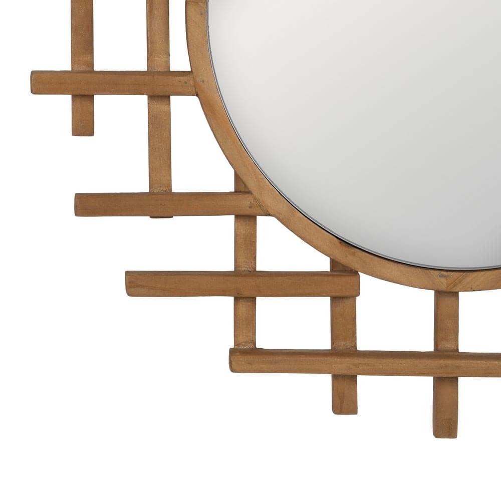 Espejo Natural de Madera de Abeto 64 cm - Decoración Elegante y Contemporánea para Hogar - Imagen 4