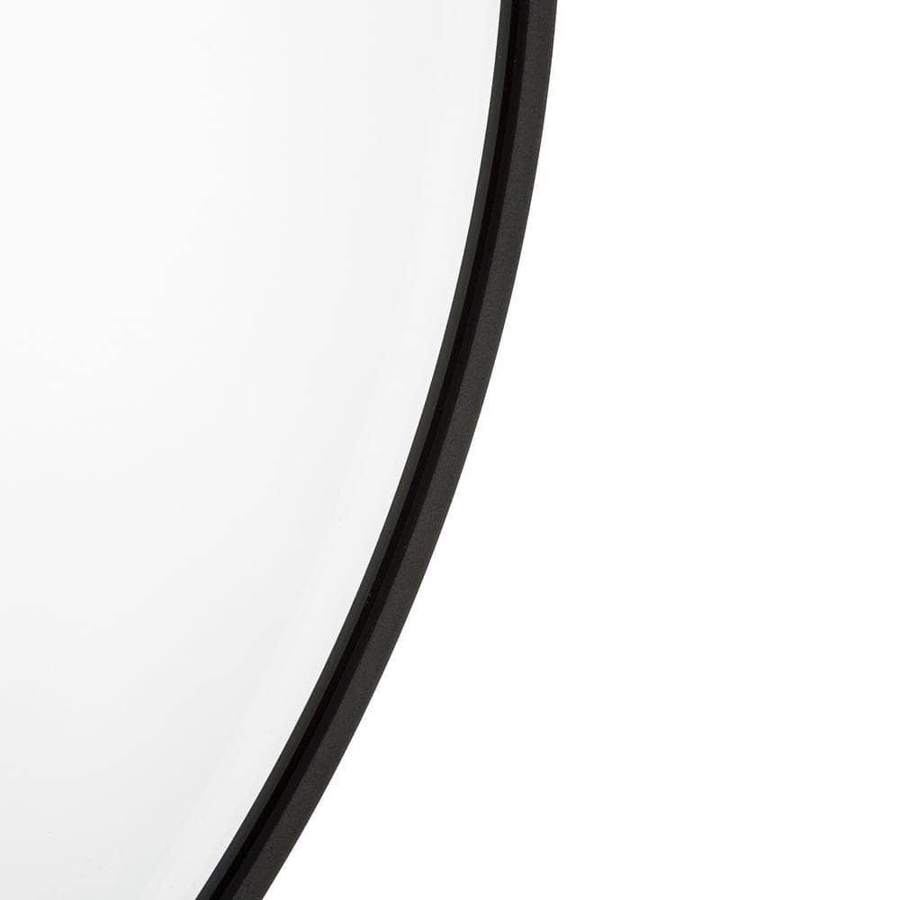 Espejo Negro Aluminio-Cristal 80 cm - Elegante y Moderno para Salones y Habitaciones, Instalación Fácil y Duradero - Imagen 4