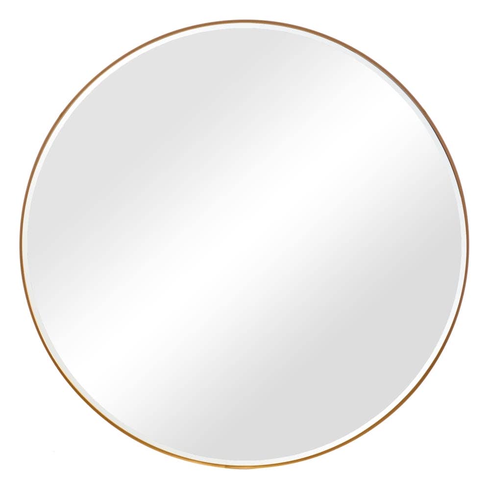 Espejo Decorativo Oro Aluminio-Cristal 80 cm - Elegancia y Estilo Moderno para Salón y Pasillo - Imagen 2