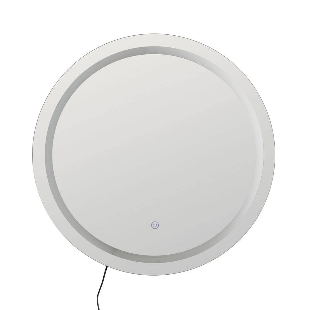 Espejo Redondo con Luz LED 60 cm - Iluminación Táctil, Temperatura de 4500K, Incluye Cable y Clavija Europea - Imagen 2