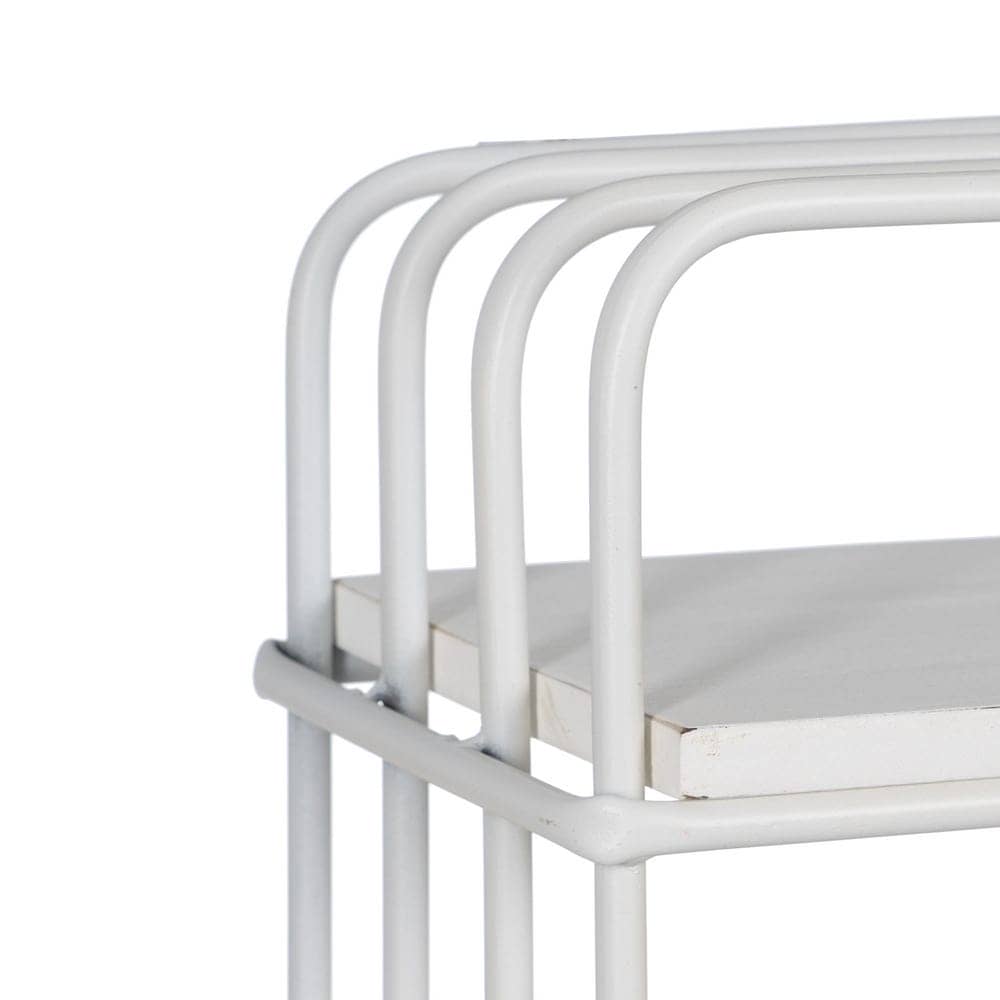 Estantería Blanca de Metal de 90 cm - Estante Moderno de Hierro con Medidas 28.5x16 cm y Altura entre Estantes de 22.5 cm - Imagen 2