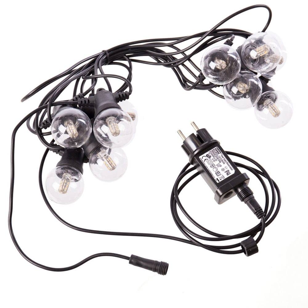 Guirnalda de 12 Luces LED Edison de 7 m con Cable Negro - Bombillas de Luz Cálida 2200K, Eficiencia Energética A++, IP44 - Imagen 2