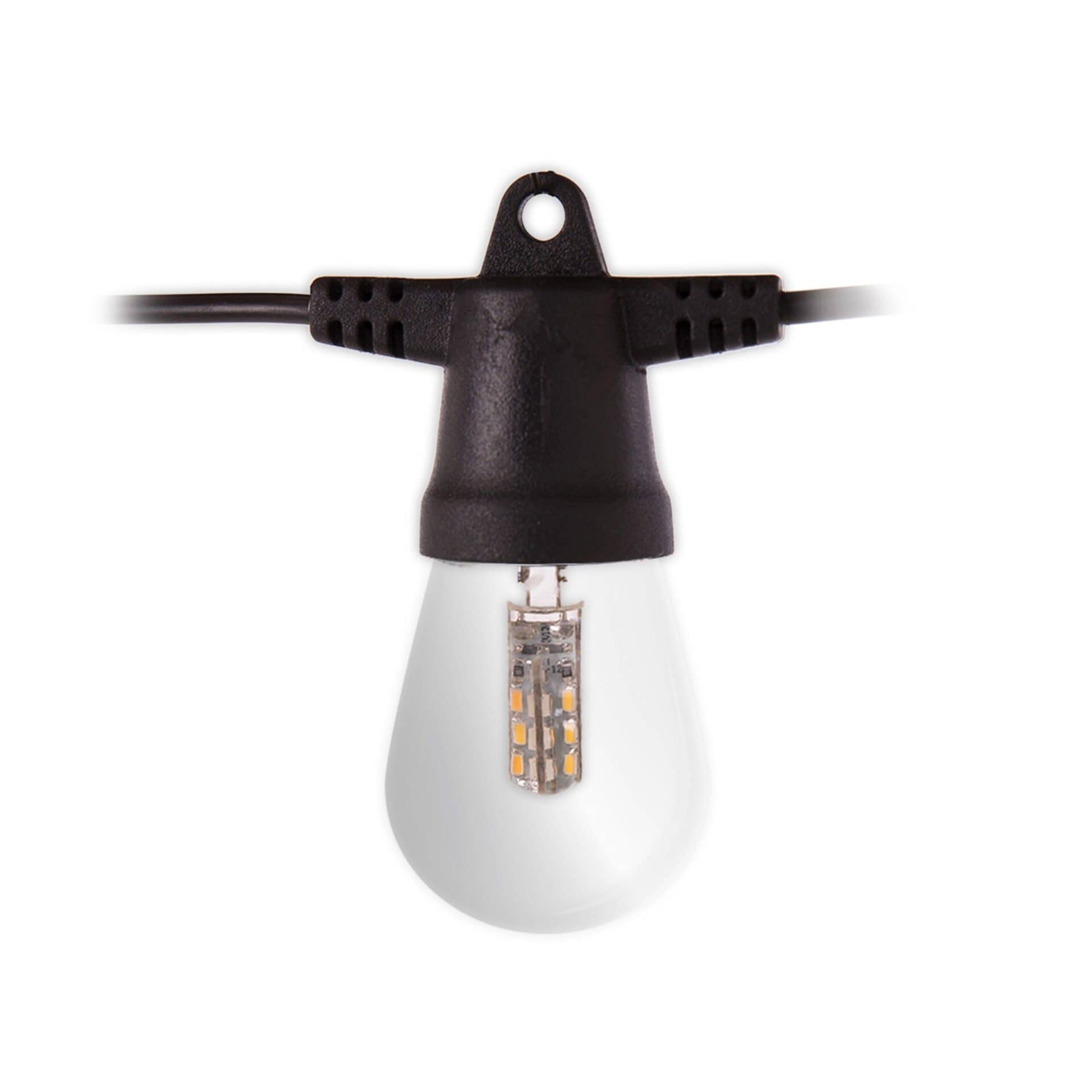 Guirnalda de 12 Luces LED Edison de 7 m con Cable Negro - Bombillas de Luz Cálida 2200K, Eficiencia Energética A++, IP44 - Imagen 3