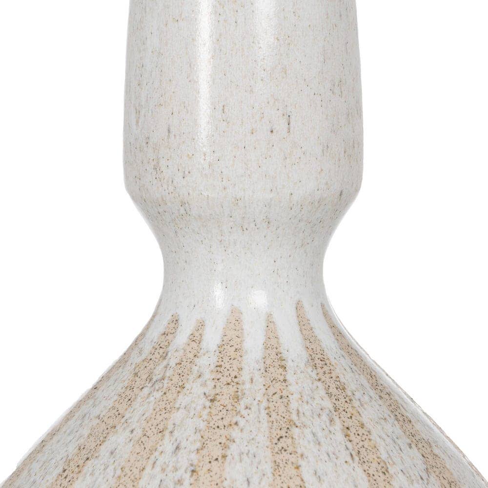 Jarrón Beige de Cerámica Decorativa de 40 cm - Elegante Accesorio para el Hogar con Boca de 5 cm - Imagen 4