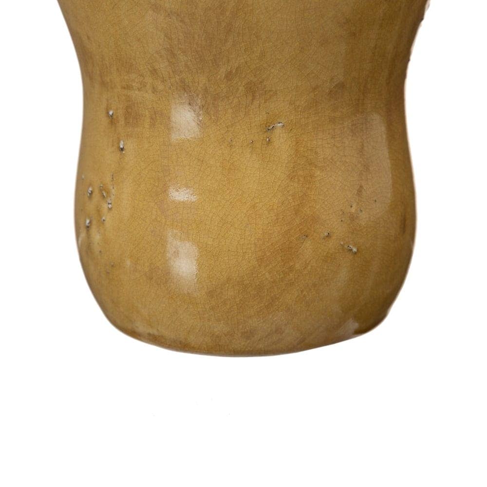 Jarrón de Cerámica Mostaza para Decoración - 21,5 cm, Boca de 7,5 cm, Ideal para Hogar y Oficina - Imagen 5
