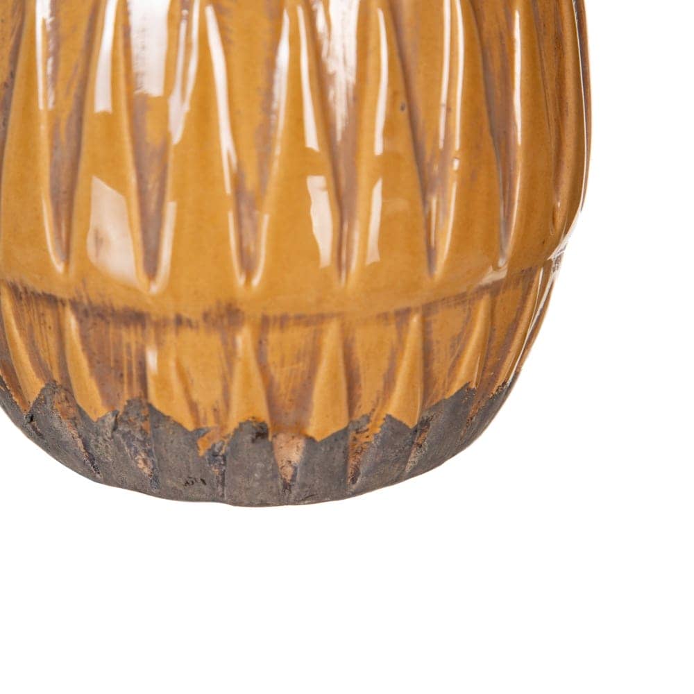 Jarrón de Cerámica Mostaza para Decoración - 25,5 cm, Boca de 3,5 cm, Ideal para Hogar y Oficina - Imagen 5