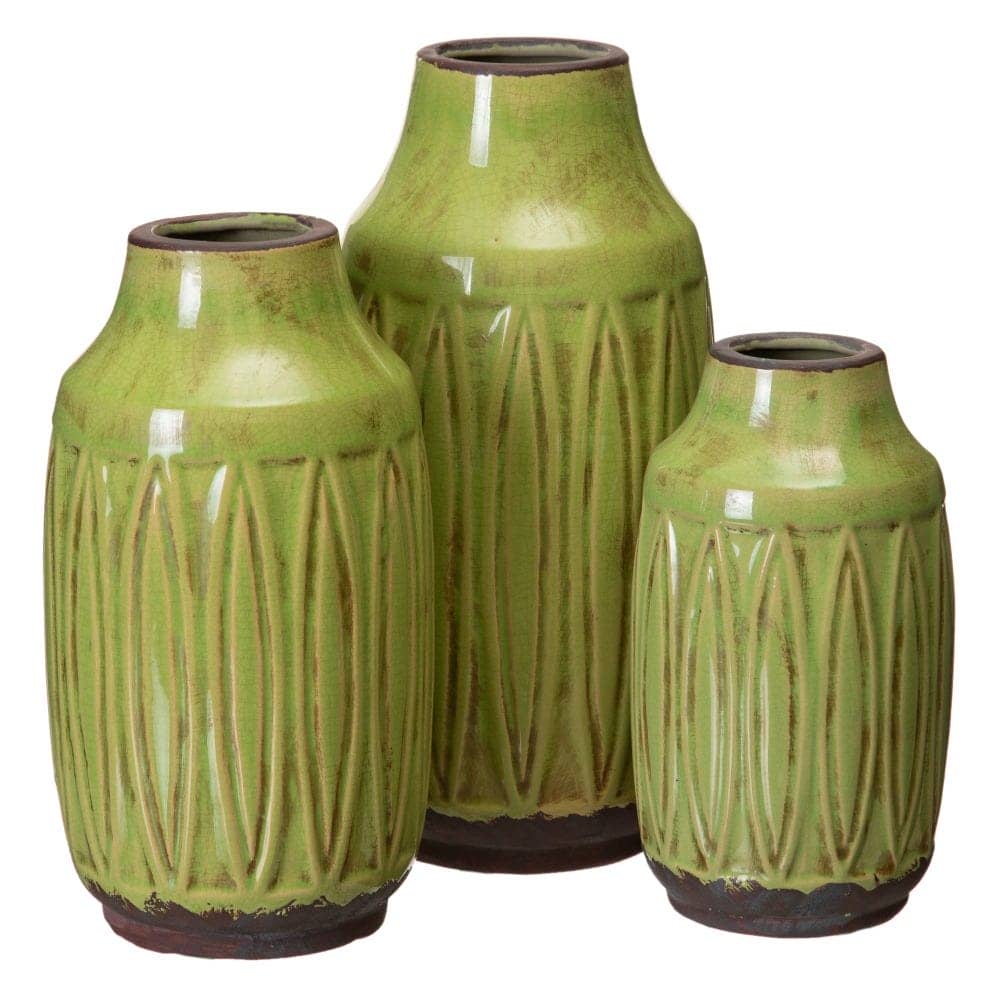 Jarrón de Cerámica Pistacho para Decoración - 27,5 cm, Boca de 5 cm, Ideal para Hogar y Oficina - Imagen 2