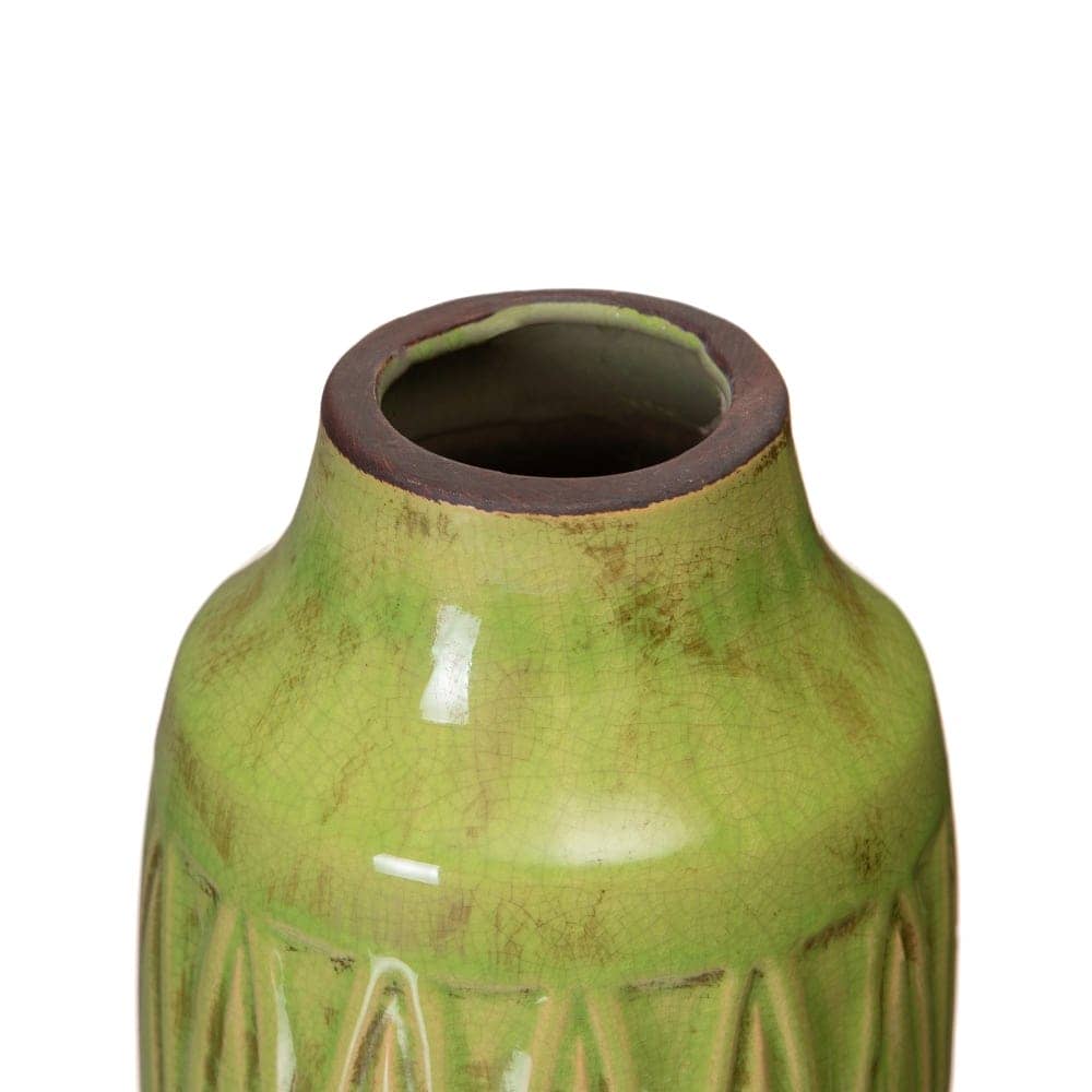 Jarrón de Cerámica Pistacho para Decoración - 27,5 cm, Boca de 5 cm, Ideal para Hogar y Oficina - Imagen 3