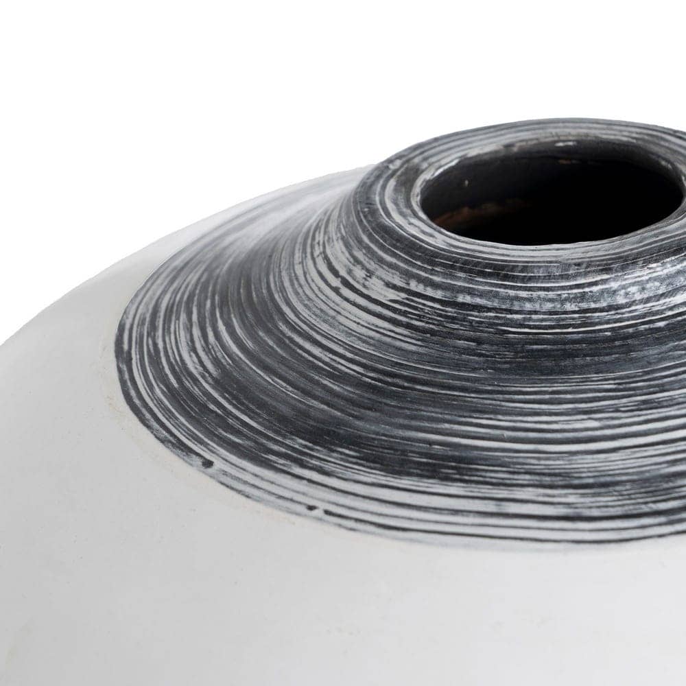 Jarrón Decorativo Blanco de Terracota de 30 cm - Elegante y Moderno para Decoración de Interiores - Imagen 3