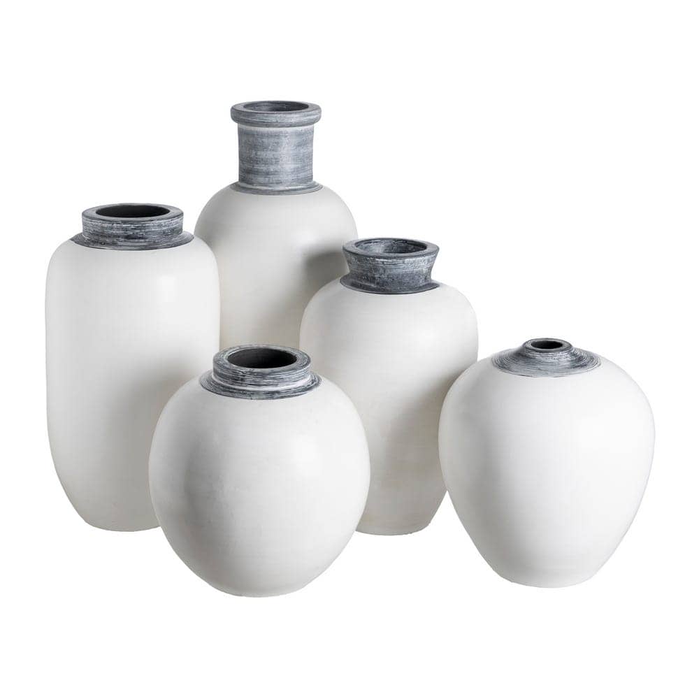 Jarrón Decorativo Blanco de Terracota de 60 cm - Elegante y Moderno para Decoración de Interiores - Imagen 2