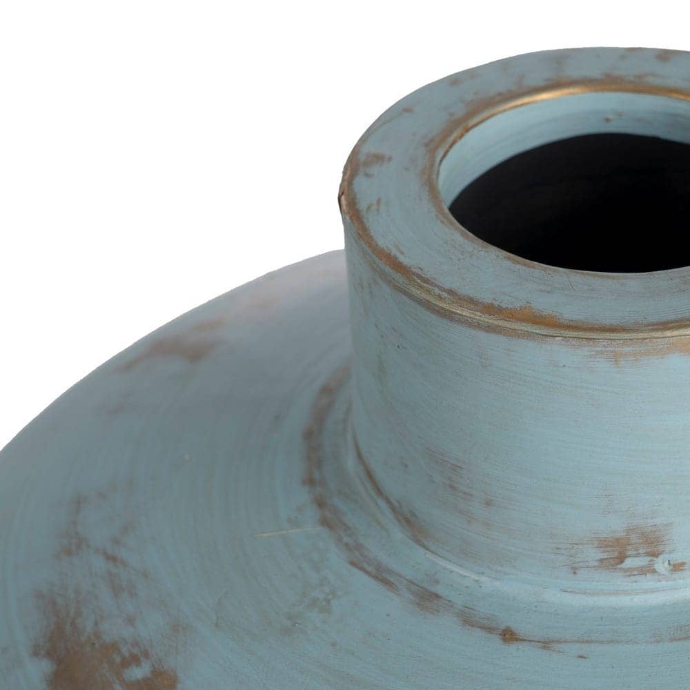 Jarrón Decorativo Turquesa de Terracota 45 cm - Ideal para Decoración Sin Agua - Imagen 3