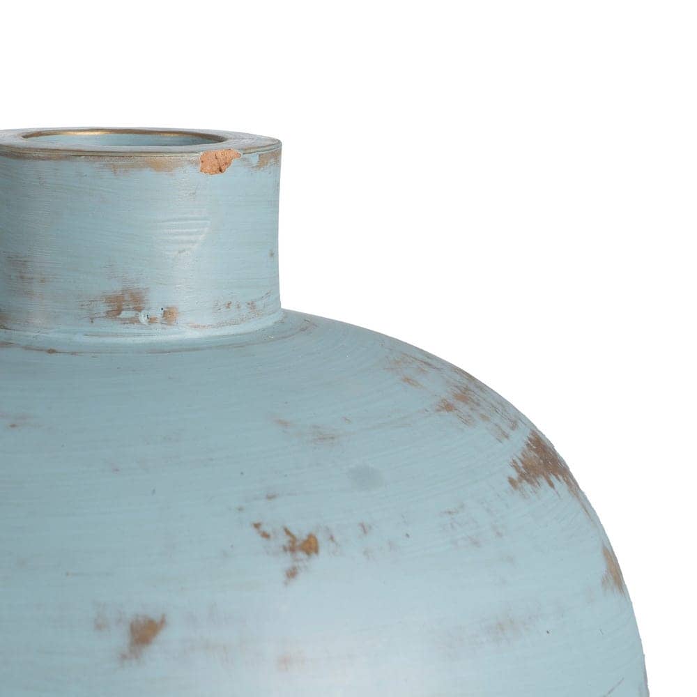 Jarrón Decorativo Turquesa de Terracota 45 cm - Ideal para Decoración Sin Agua - Imagen 4