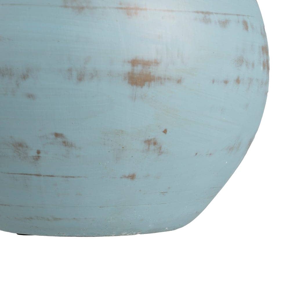 Jarrón Decorativo Turquesa de Terracota 45 cm - Ideal para Decoración Sin Agua - Imagen 6