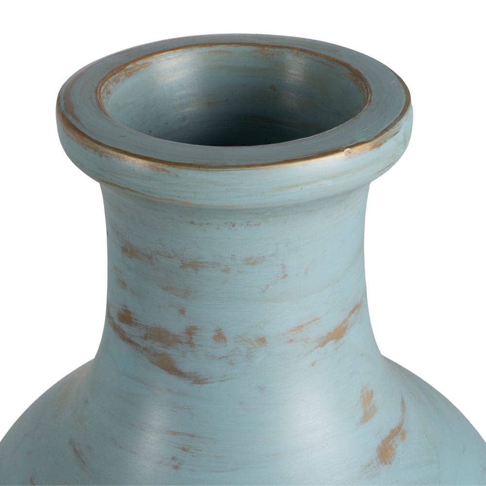 Jarrón Decorativo Turquesa de Terracota 67 cm - Elegante Pieza de Diseño para Decoración de Interiores - Imagen 3