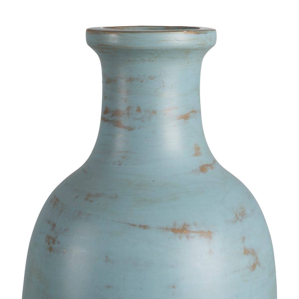 Jarrón Decorativo Turquesa de Terracota 67 cm - Elegante Pieza de Diseño para Decoración de Interiores - Imagen 4