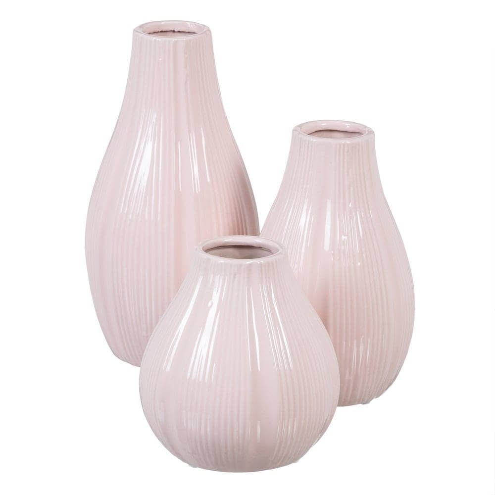 Jarrón Rosa de Cerámica 25,5 cm - Decoración Elegante para el Hogar, Ideal para Flores y Centros de Mesa - Imagen 2