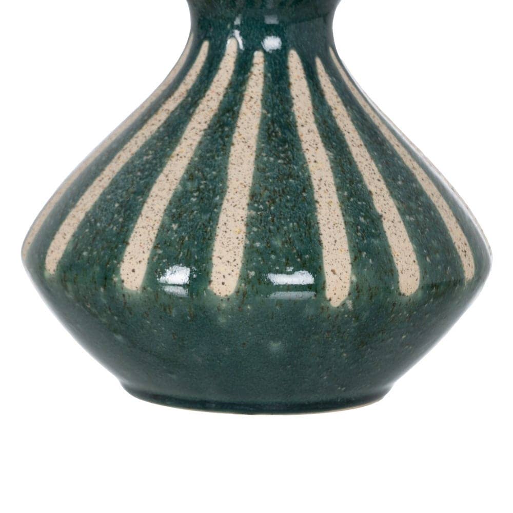 Jarrón Decorativo de Cerámica Verde-Blanco de 31 cm - Ideal para Decoración de Interiores - Imagen 6