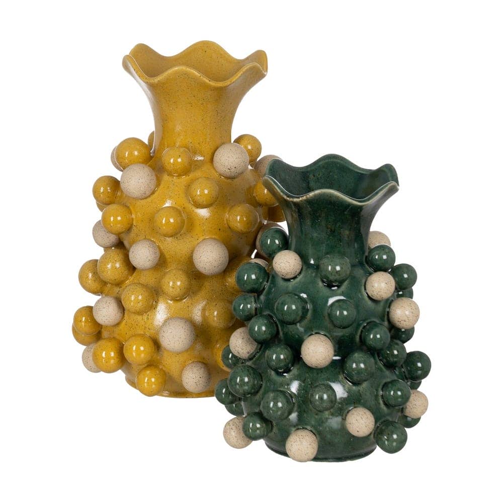 Jarrón Decorativo de Cerámica Verde-Blanco de 31 cm - Ideal para Decoración de Interiores y Exteriores - Imagen 2