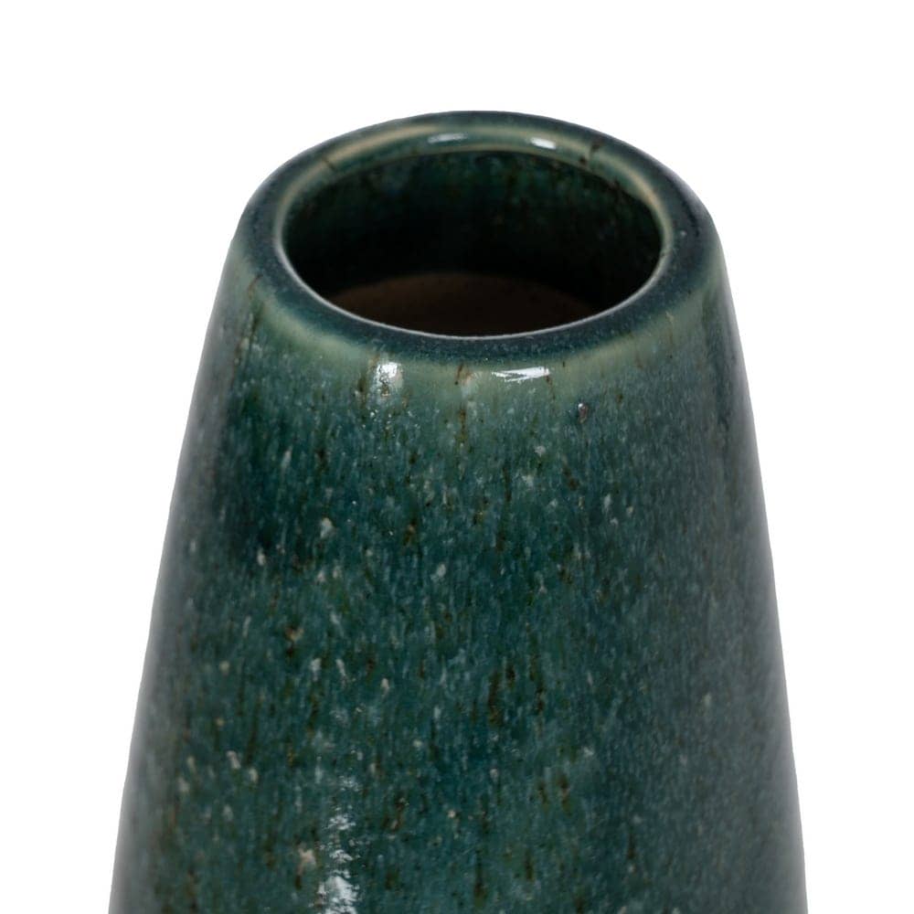 Jarrón Decorativo de Cerámica Verde-Blanco de 31 cm - Ideal para Decoración de Interiores - Imagen 3