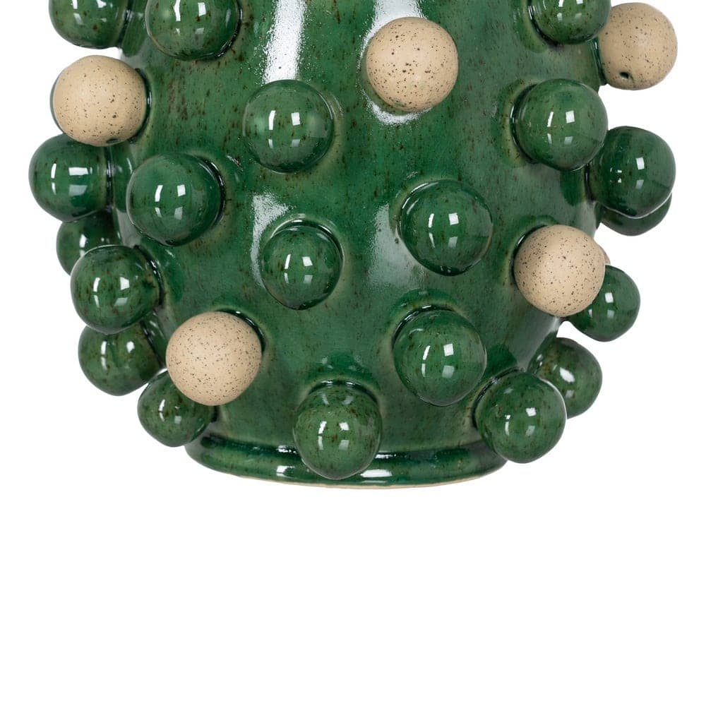 Jarrón Decorativo de Cerámica Verde-Blanco de 34 cm - Ideal para Decoración de Interiores y Exteriores - Imagen 6