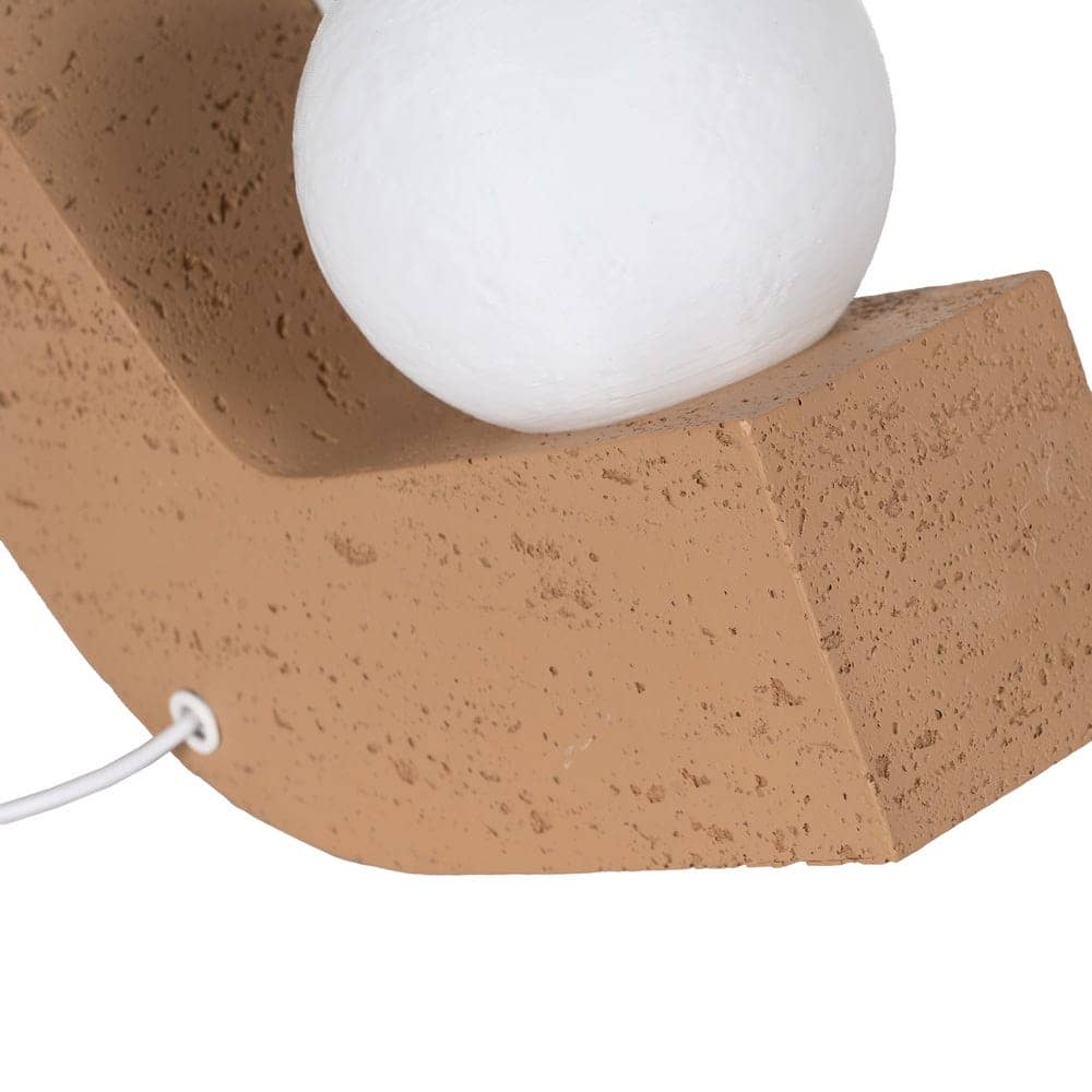 Lámpara de Mesa Beige de Poliresina con Pantalla de PVC y Luz Cálida 2700K - Bombilla G4 Incluida, 19,5 cm - Imagen 4