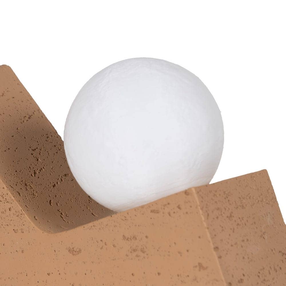 Lámpara de Mesa Beige de Poliresina con Pantalla de PVC y Luz Cálida 2700K - Bombilla G4 Incluida, 19,5 cm - Imagen 5