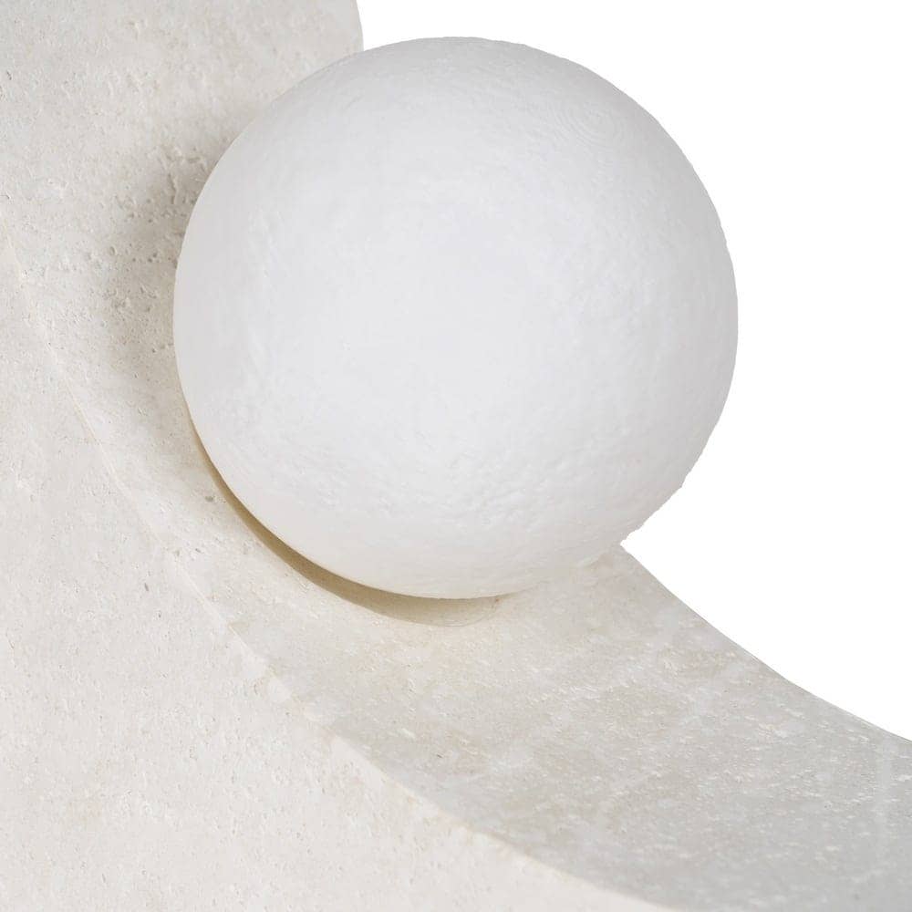 Lámpara de Mesa Blanca de Poliresina con Pantalla de PVC - Luz Cálida 2700K, USB, Bombilla G4 Incluida, 19,5 cm - Imagen 4