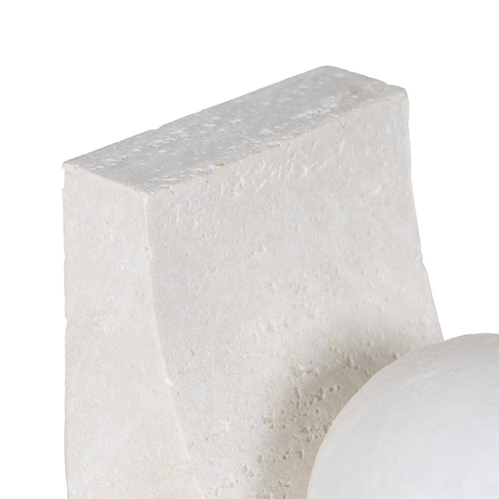 Lámpara de Mesa Blanca de Poliresina con Pantalla de PVC - Luz Cálida 2700K, USB, Bombilla G4 Incluida, 19,5 cm - Imagen 5