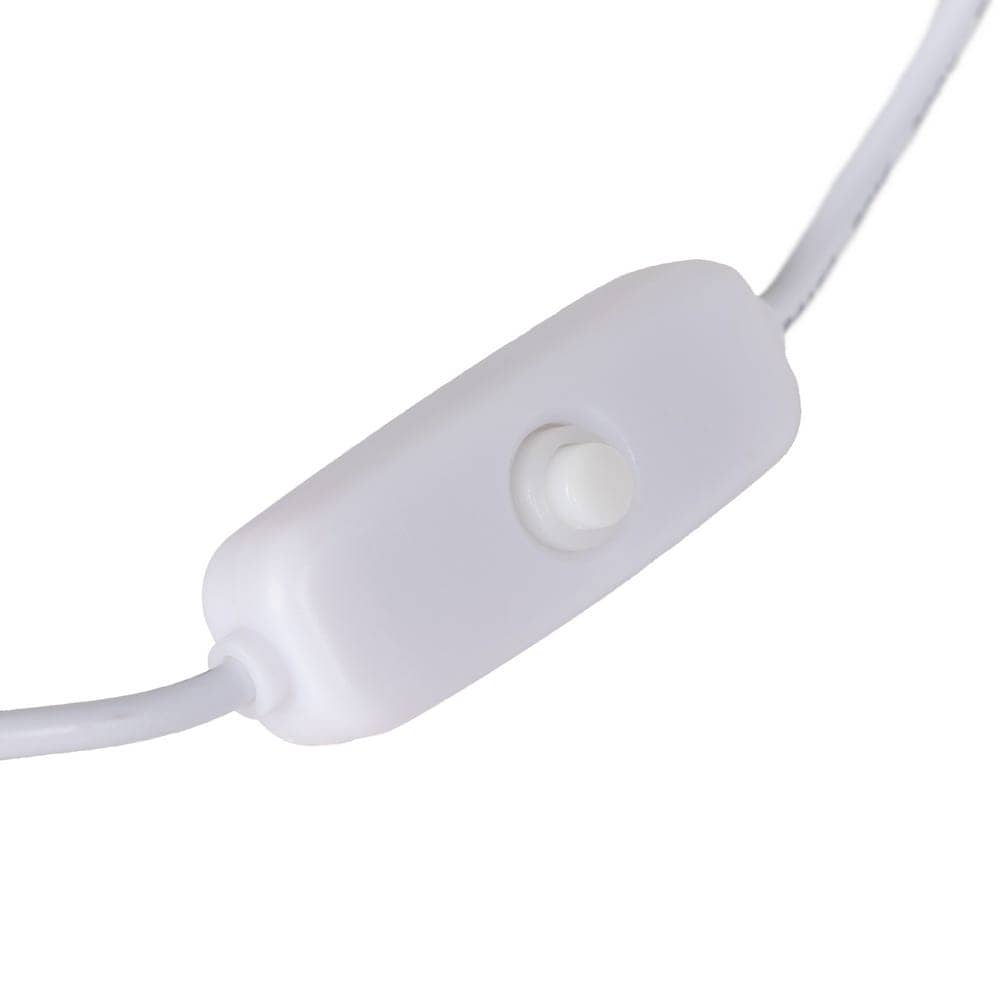 Lámpara de Mesa Blanca de Poliresina con Pantalla de PVC - Luz Cálida 2700K, USB, Bombilla G4 Incluida, 19,5 cm - Imagen 6