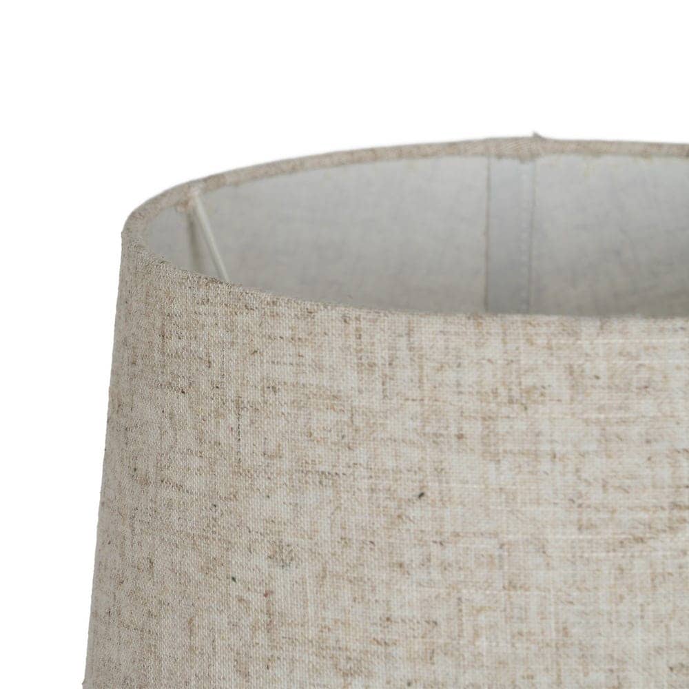 Lámpara de Mesa Cerámica Beige con Base de Cristal y Metal - 44 cm de Altura, Tulipa de Lino y Poliéster, Casquillo E27, Ideal para Decoración Moderna - Imagen 2