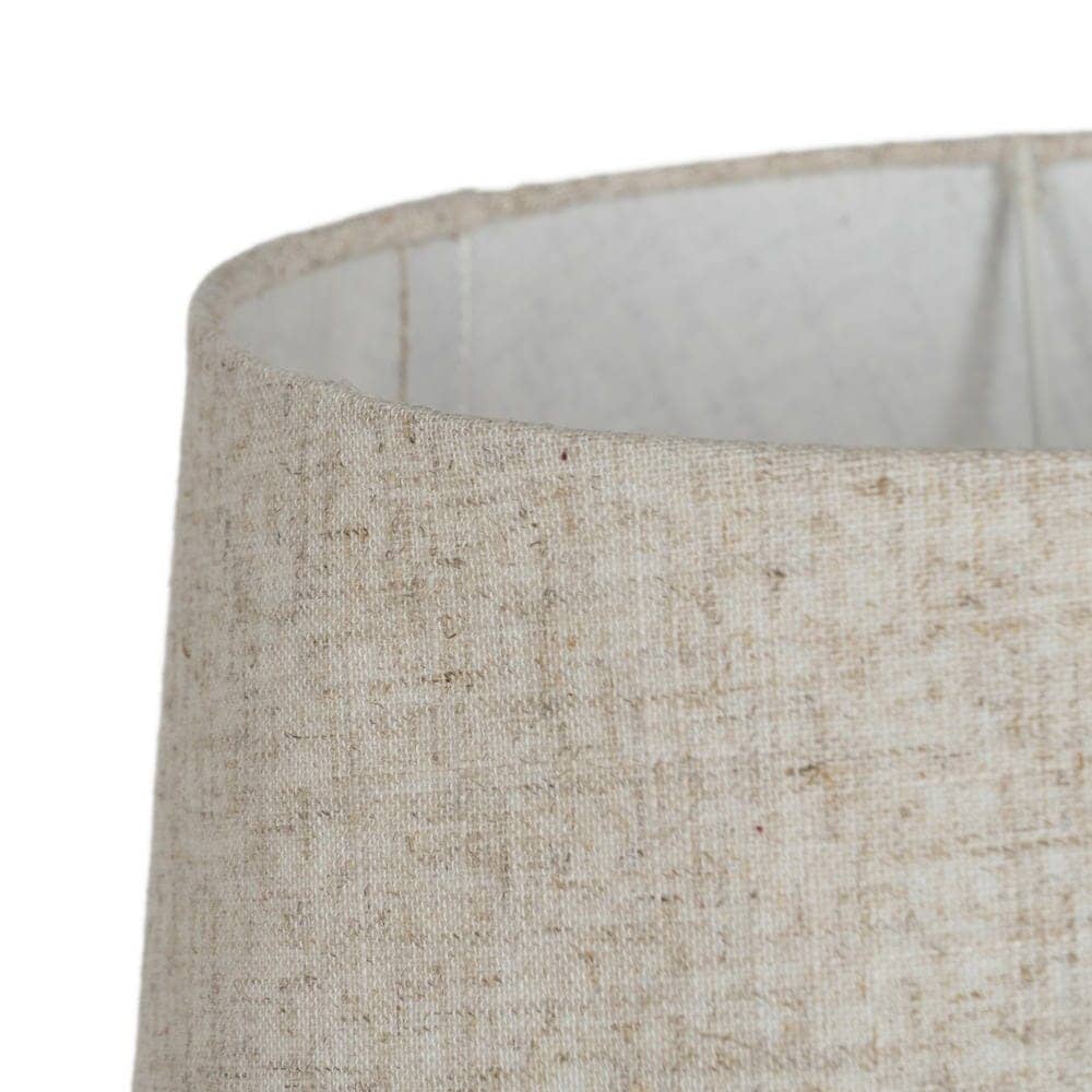 Lámpara de Mesa Cerámica Beige con Base de Cristal y Metal - 48 cm de Altura, Tulipa de Lino y Poliéster, Casquillo E27, Ideal para Decoración Moderna - Imagen 2