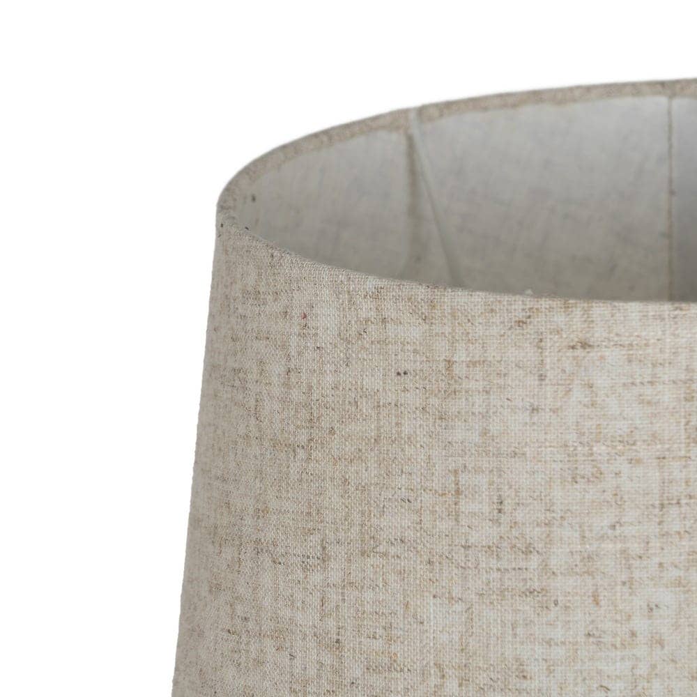 Lámpara de Mesa Cerámica Beige con Base de Cristal y Metal - 54 cm de Altura, Tulipa de Lino y Poliéster, Casquillo E27, Ideal para Decoración Moderna - Imagen 2