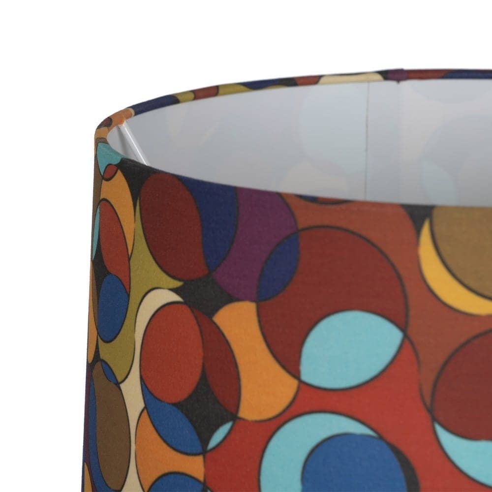 Lámpara de Mesa Cerámica Multicolor de 60 cm - Base de Cerámica y Tulipa de Tejido 100% Poliéster, Casquillo E27, Ideal para Decoración de Interiores - Imagen 2