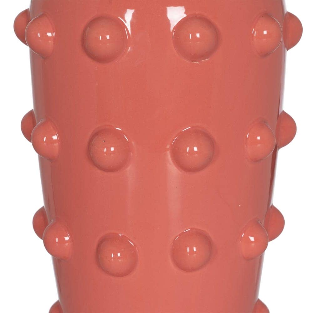 Lámpara de Mesa Cerámica Rosa con Base Metálica - 60,5 cm de Altura, Tulipa de Tejido 100% Poliéster, Casquillo E27, Ideal para Decoración Moderna - Imagen 4